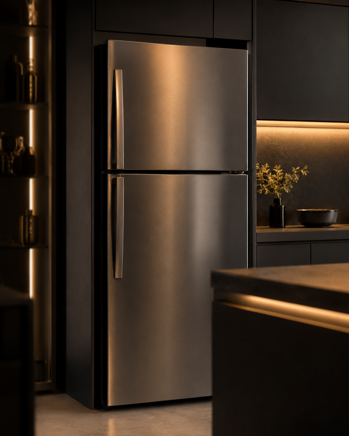 Geladeira duplex em cozinha planejada